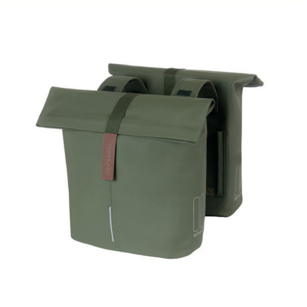 Basil Tas City 28-32L Dubbel Achter Moss Green