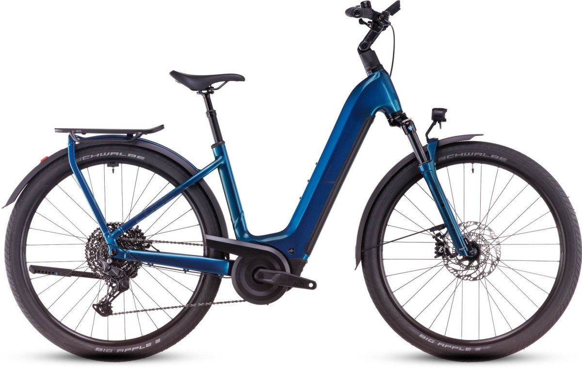 Cube KATHMANDU HYBRID EX Electricblue/chrome LAGEINSTAP 2025