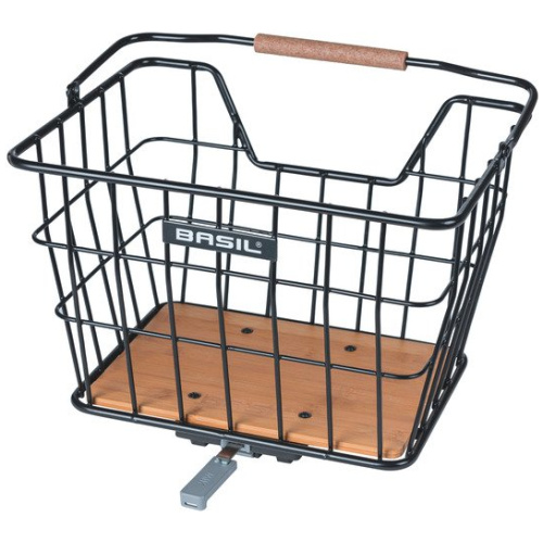 Basil mand Nordland MIK 23L zwart/bruin 33x23,5x19 Zwart/Natural Bruin