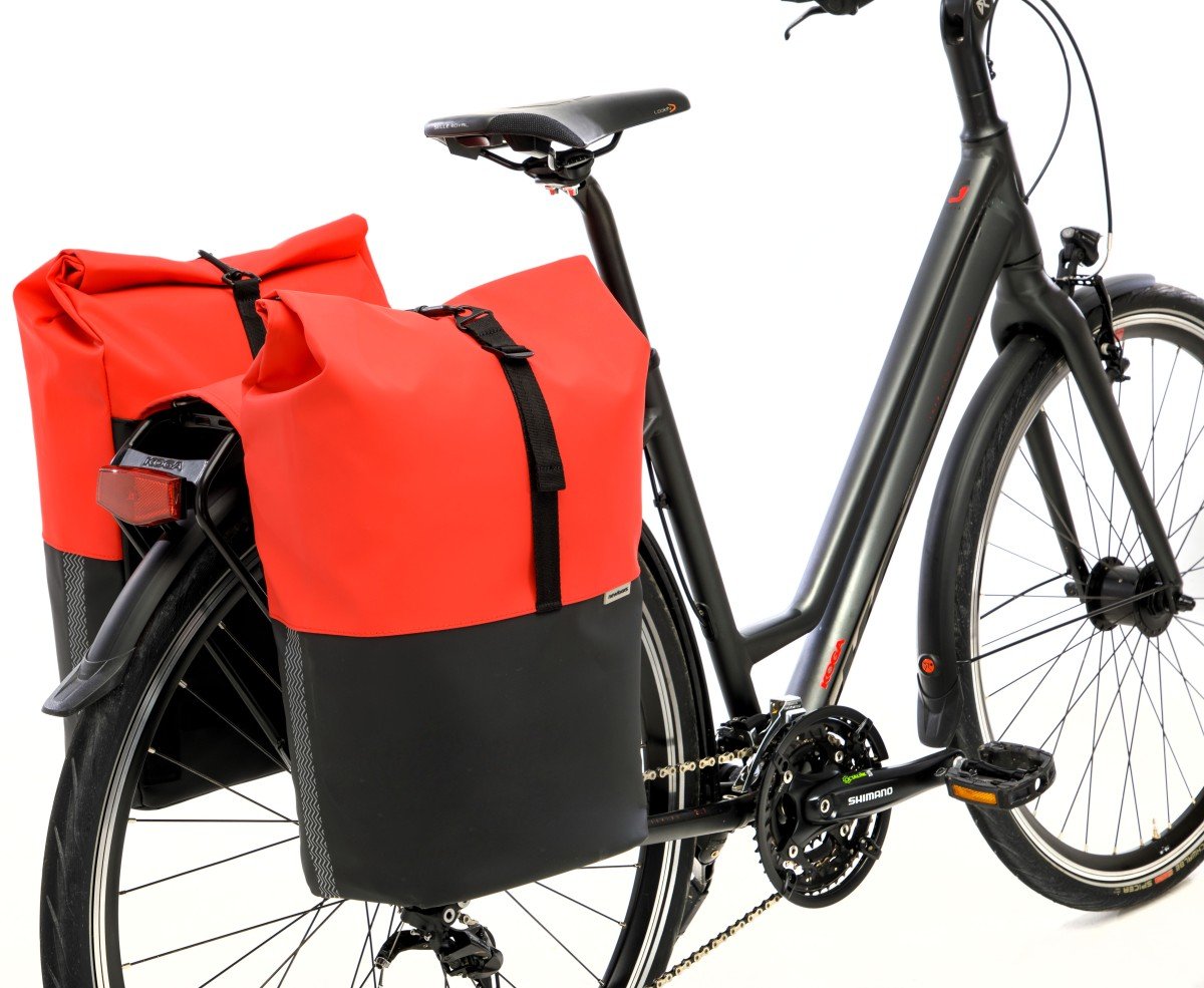 New Looxs Tas Nyborg 34L Dubbel Achter Rood/Zwart - Afbeelding 6